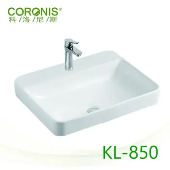 Square Lavatory White Porcelain Ceramic Art Vessel Sink Wash Basin White Porcelain Ceramic Art Vessel Sink