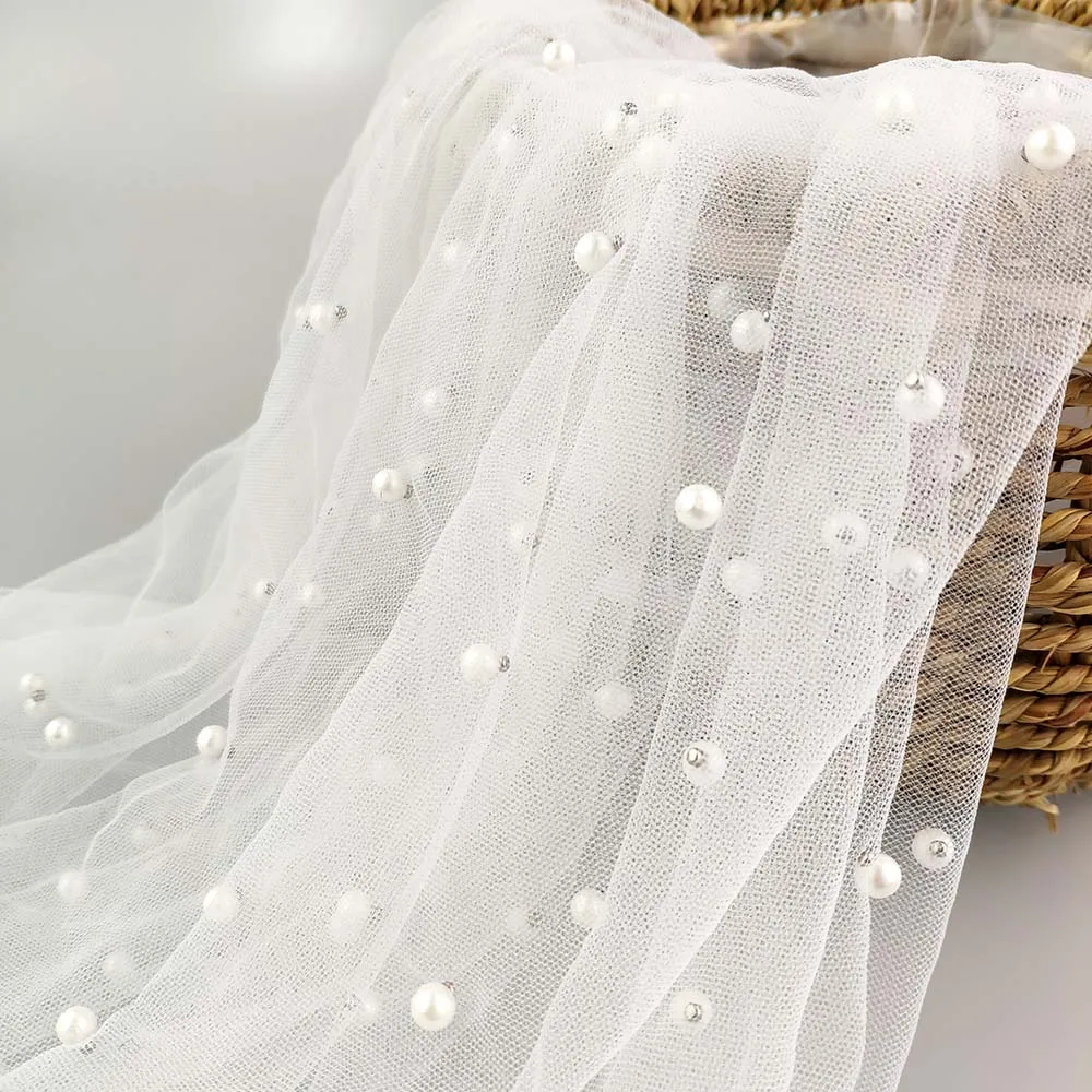 Tulle Net With Shiny Pearl High Quality Fabric Buy Pearl Fabriclight