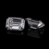 14k Solid Yellow Gold Engagement Ring emerald cut moissanite diamonds