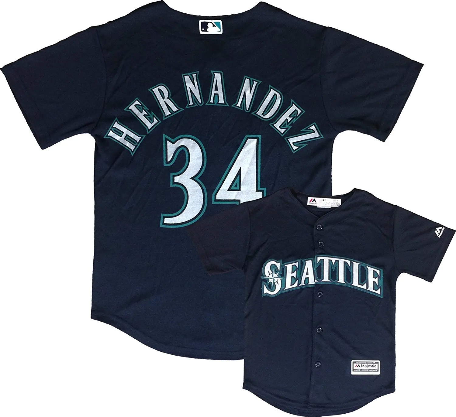 Outerstuff Felix Hernandez Seattle Mariners Navy Blue Youth Authentic Alternate Replica Jersey