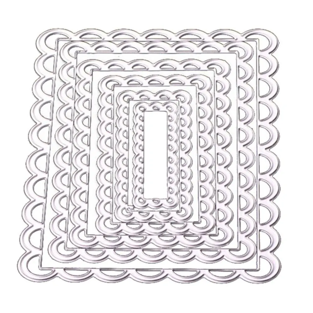 Cutting Dies,Pollyhb New Metal Cutting Dies Stencil DIY Embossing,For Card Making,Rectangle Flowers Scenery (F)
