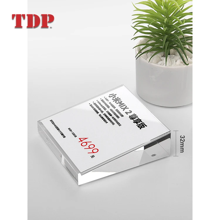 Desktop Sign Info Card Magnetic Photo Frame Display Acrylic Tag Price Label Holder