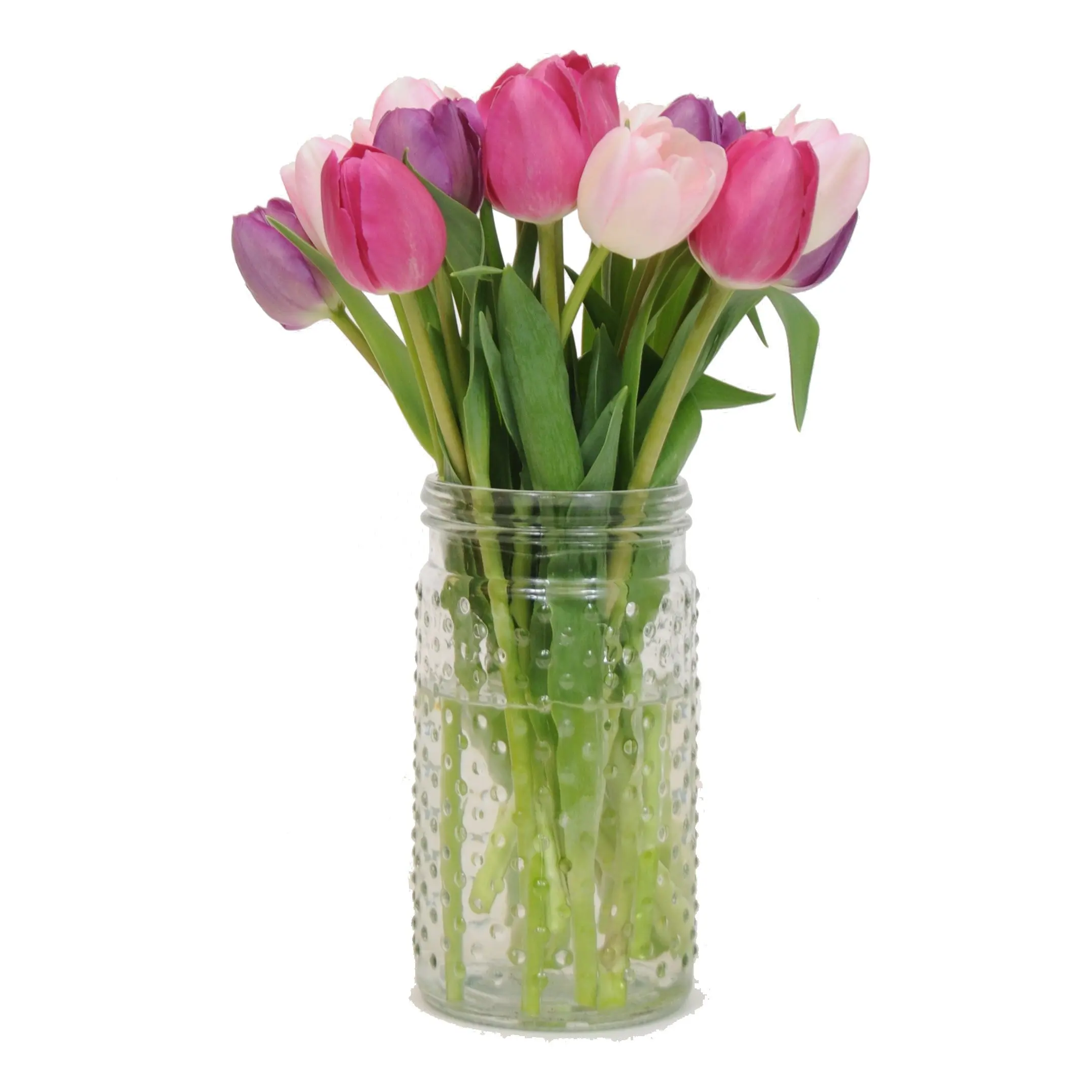 SunshineTrees 10pcs Artificial Tulips Flowers Arrangement Bouquet Single Stem Real PU Touched for Home Office Wedding Parties Pink