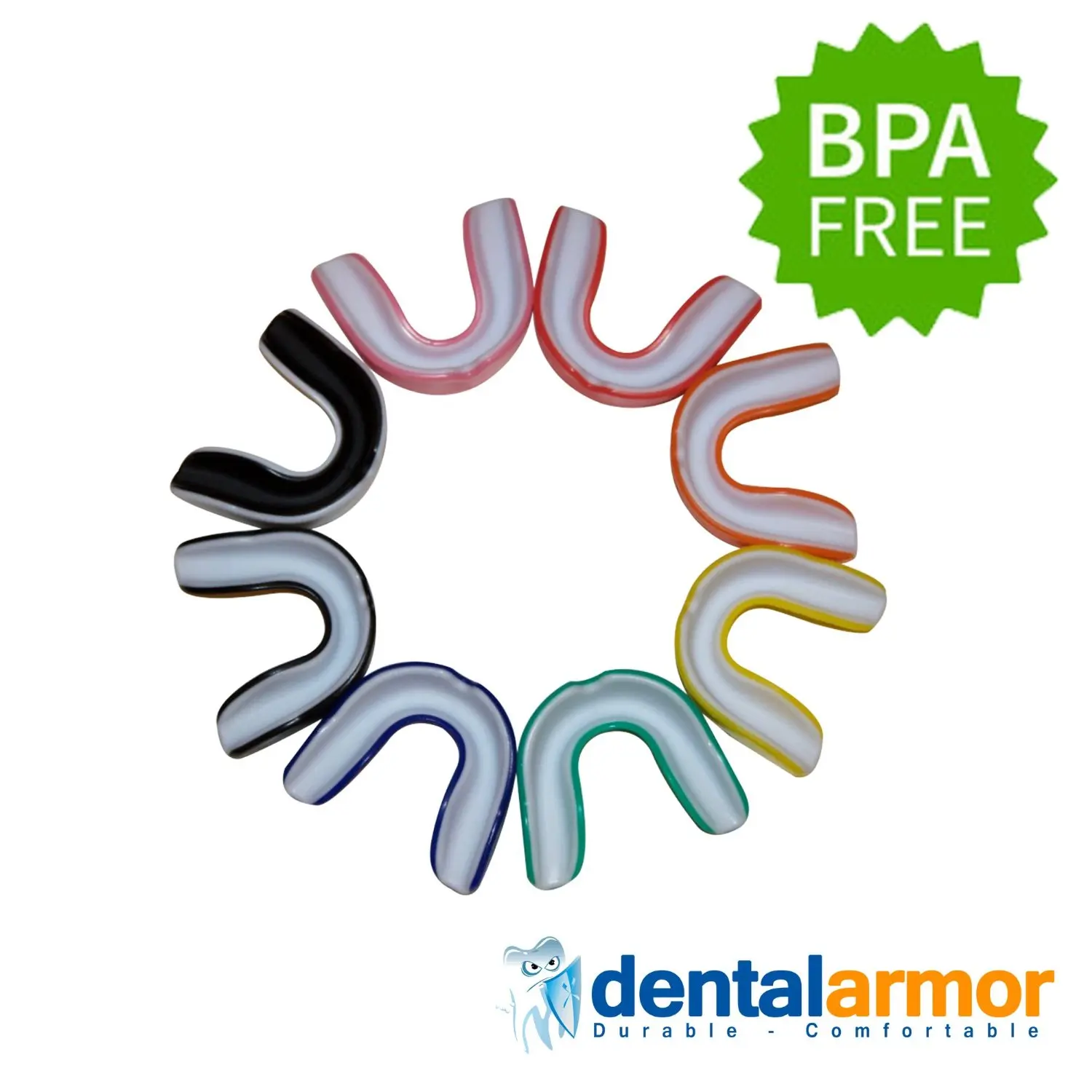 Dental Armor Sport Mouth Guard by Sparkling White Smiles - Athletic Mouth Guards - BPA Free - Fit Any Size Mouth - Free Carrying Case For Mouthguard
