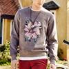 Suede Fabric Sweat Suits Men Pullover Printed Sweatshirt Without Hood