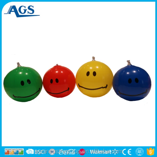 smile happy face inflate assorted colors beach balls