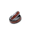 Unique silver and black titanium finger ring for men personalized etch surface gift wedding ring custom design titanium ring