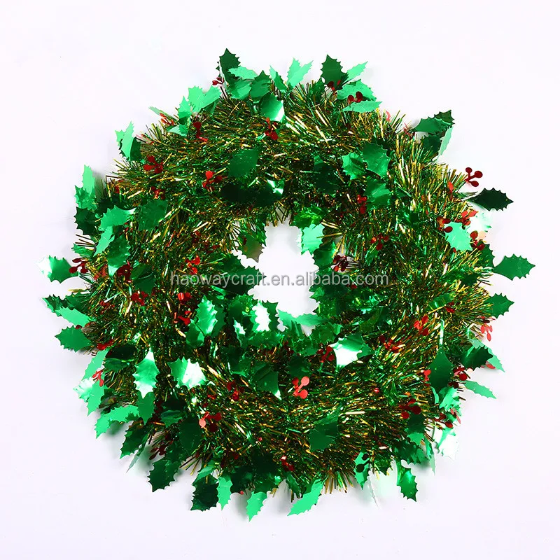 Colorful Christmas Wreath Decor Christmas Tinsel Garland Buy Christmas Tinsel Garland Christmas Wreath Christmas Decor Product On Alibaba Com