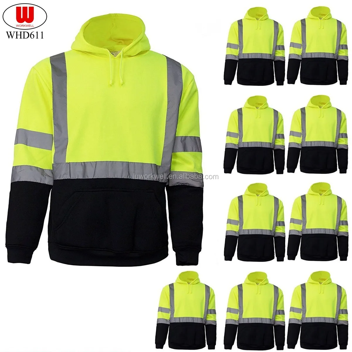 high visibility reflective safety mens hoodies