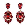 Ruby Emerald Sapphire Water Drop Earrings Long Statement Drop Chandelier Earrings