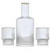 Gold Edge Glass Wine Pot Household Strip Pattern Tumbler
