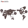 Large Wall Clock Modern Designs Wooden Creative World Map Watch Silent Quartz Custom Decorative Map Clock for Home/Office