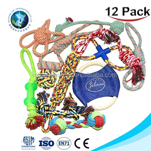 Assortment Dog Toy 12 Pack Set Pet Toys Gift Set Ball Rope And Chew