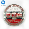 Professional train shape paint red color metal souvenir coin