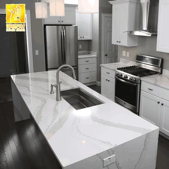 Calacatta Quartz Stone Benchtop  Prefab Quartz Countertop - Buy Quartz 