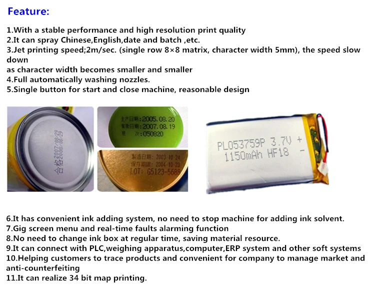 Printing code machine / Inkjet printer /Date coder