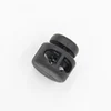 Wholesale custom black plastic drawstring cord end buttons lock spring stopper