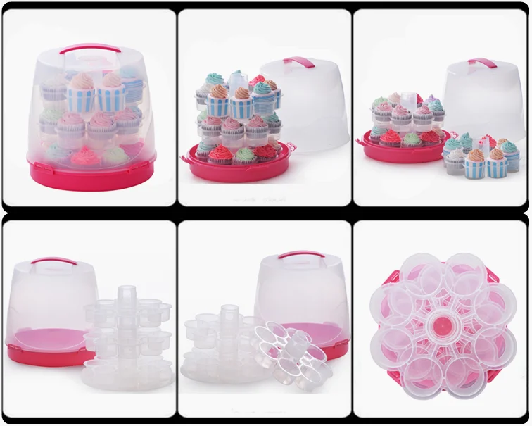 Cake Carrier & Server Portable Locking Pretension Storage Container