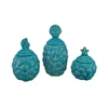 Blue Seashell Unique Design Kitchen Ceramic Canisters Set of 3