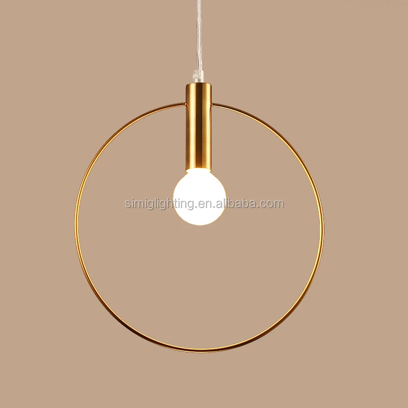 Wholesale brass copper Aura Iron Round ring pendant suspension light for home restaurant cafe