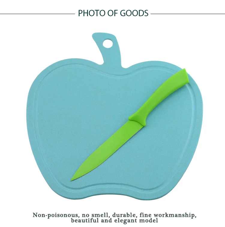 Apple Shape Environmental Coloured Wheat Straw Cutting Board