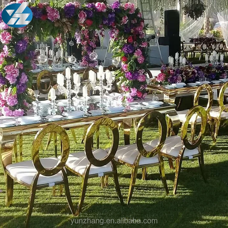 Gold Stainless Steel Banquet Table