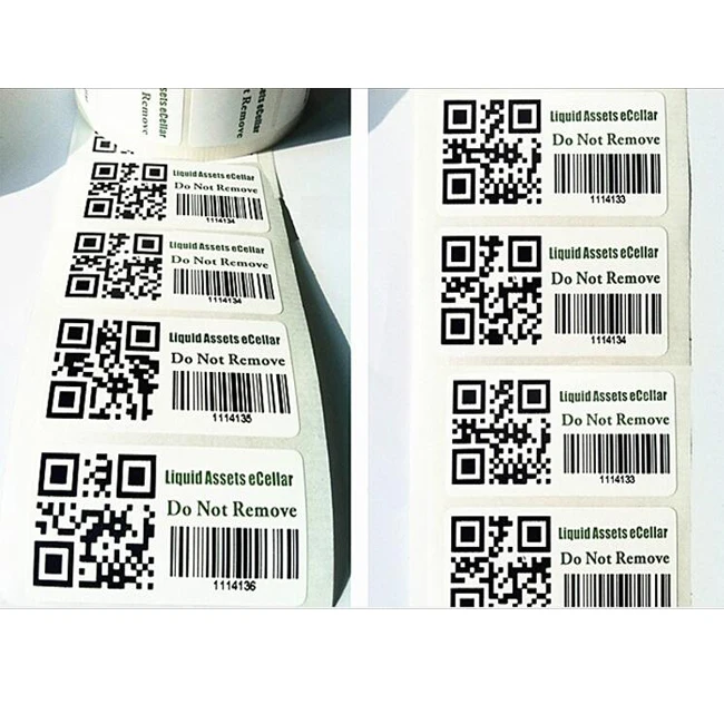 Printing label paper roll paper PET sticker variable color qr code printing.
