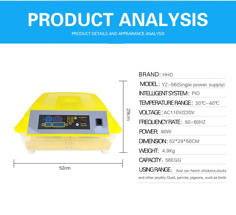 Yz56 56 Eggs Automatic Egg Incubator/egg Incubators Prices Pakistan