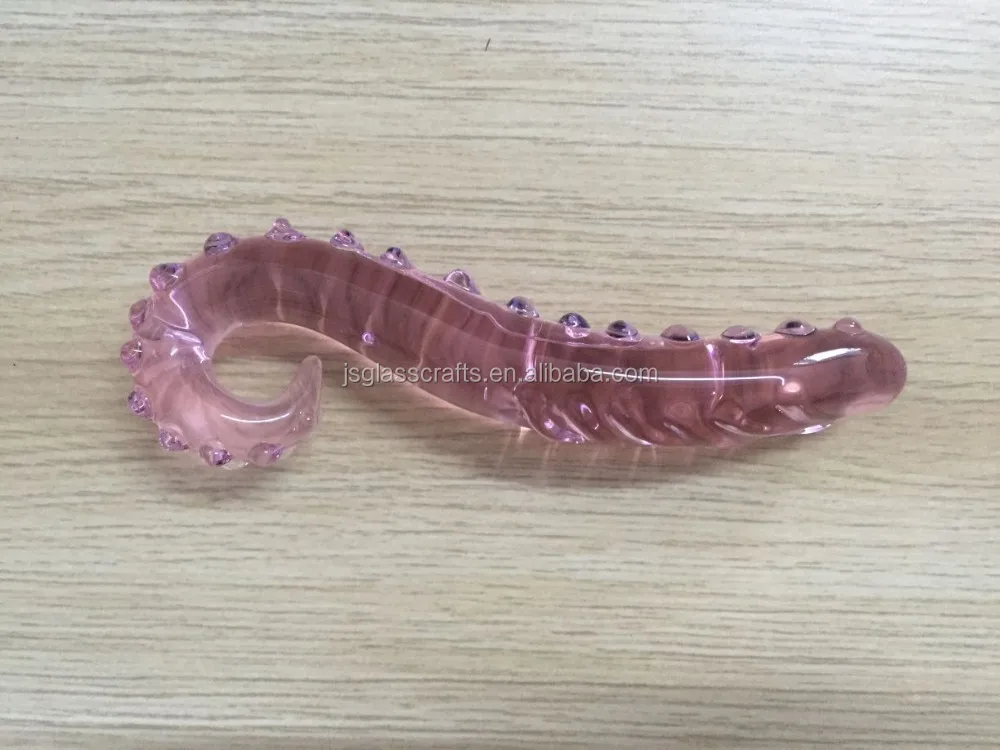 Pink Glass Dildo With Rose Tentacle Sex Toy For Female Bu