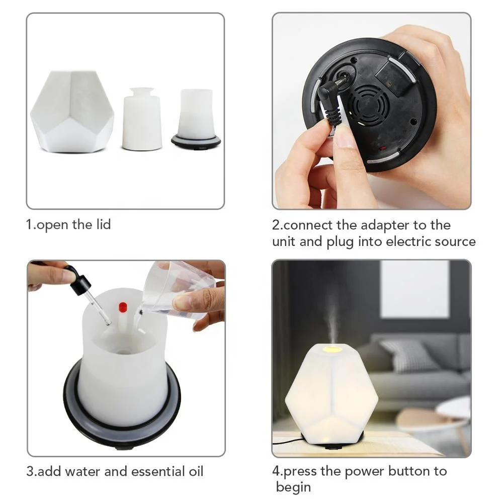 Hot Selling White Ceramic Geometric Shape Fragrance Diffuser Electrical