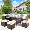 Garden furniture 8 seater rattan outdoor sofa dining set