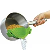 Clip-On Pot Pasta Strainer Plastic Vegetable Fruit Pasta Colander