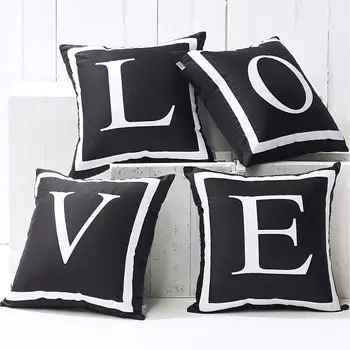 Black And White Rock N Roll Canvas Pillow Cushion Covers View