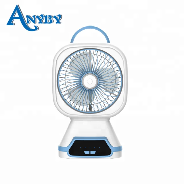 6inch AC/DC home study Rechargeable battery emergency electric mini fan with LED night light