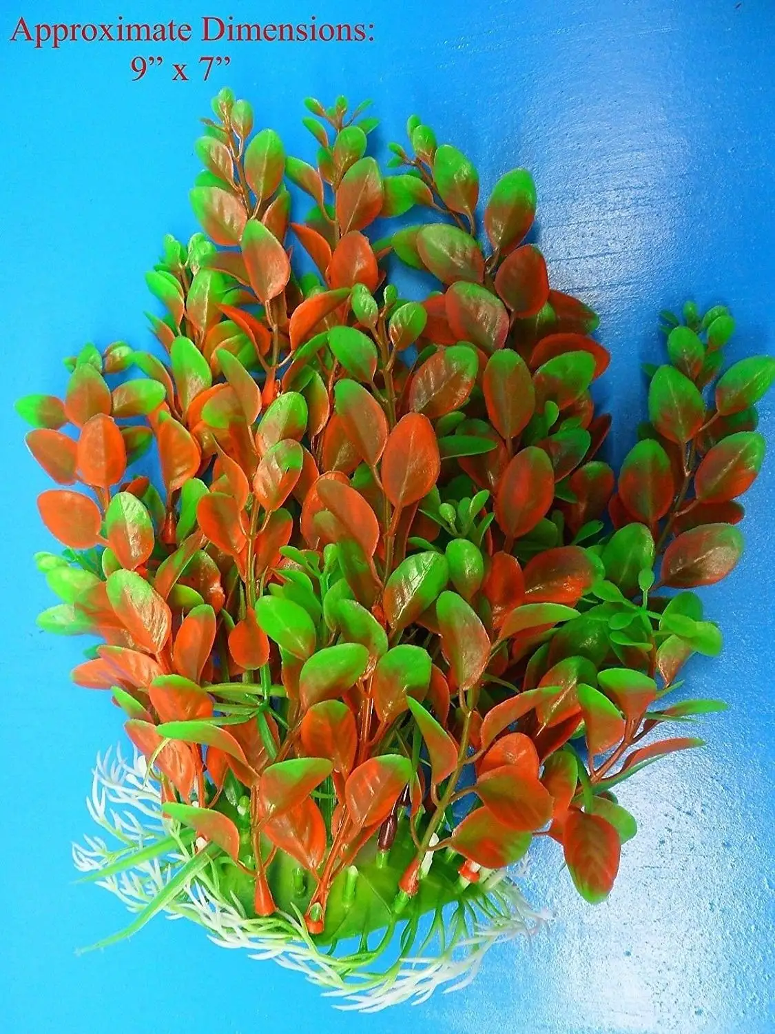 Azaina_atl AQUARIUM DECORATION - PLASTIC PLANT W HEAVY BASE 97201 9" H x 7"