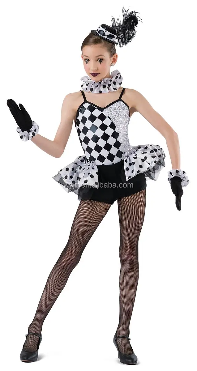Beautiful Lovely Child Clown Tutu Dress Girls Clown Dance Costumes