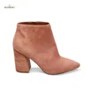 MANRINO-0201 Latest Winter Sexy Design Trendy Quality handmade Pointy Toe Women Block High heel Lady Ankle Boots For Winter 2019