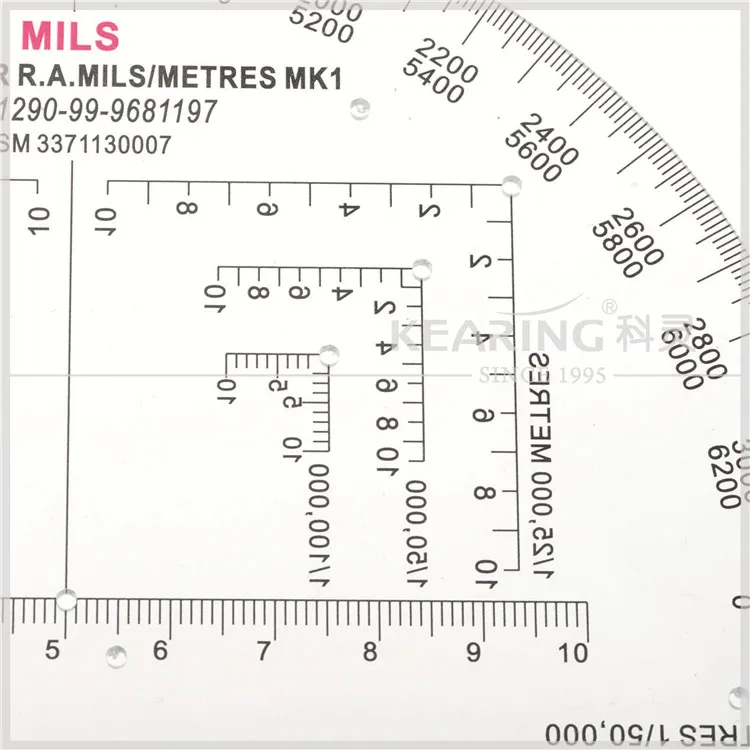 kearing brandnavigation grid protractor rulermilitary protractorhalf