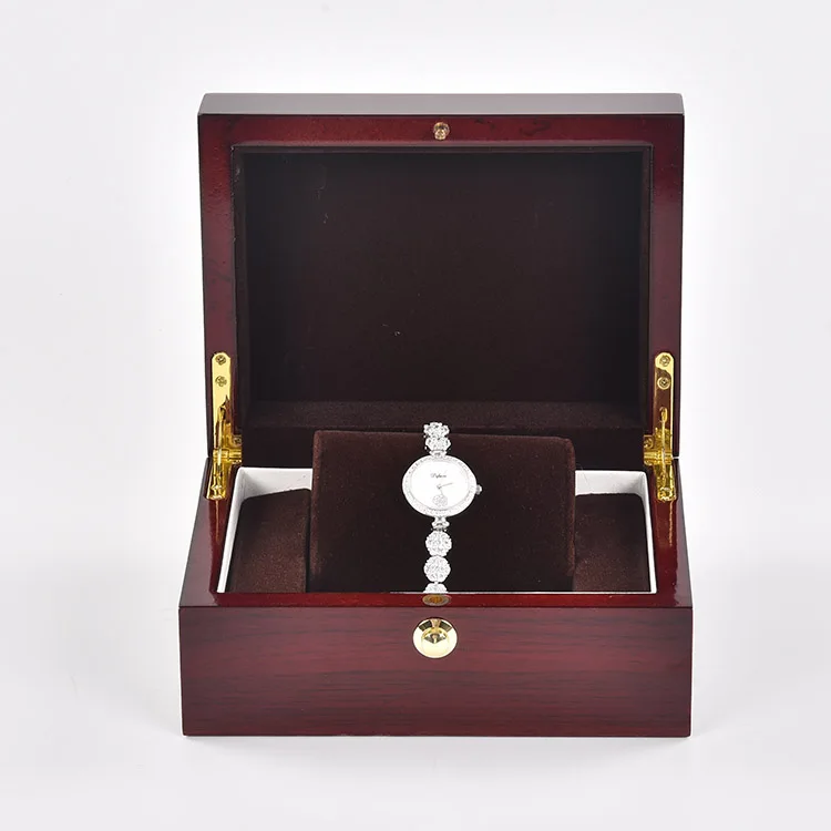 High quality velvet one single watch gift packaging  oem cheap wooden watch box