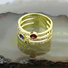CH-CKR0019 Read to ship/RTS colorful cz micro pave charm ring,new design rainbow cz inlay jewelry