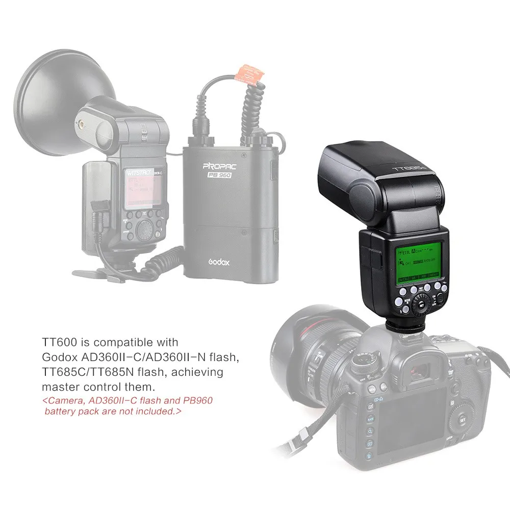 Godox TT685C Slave flash Black camera flash Camera Flashes Slave flash