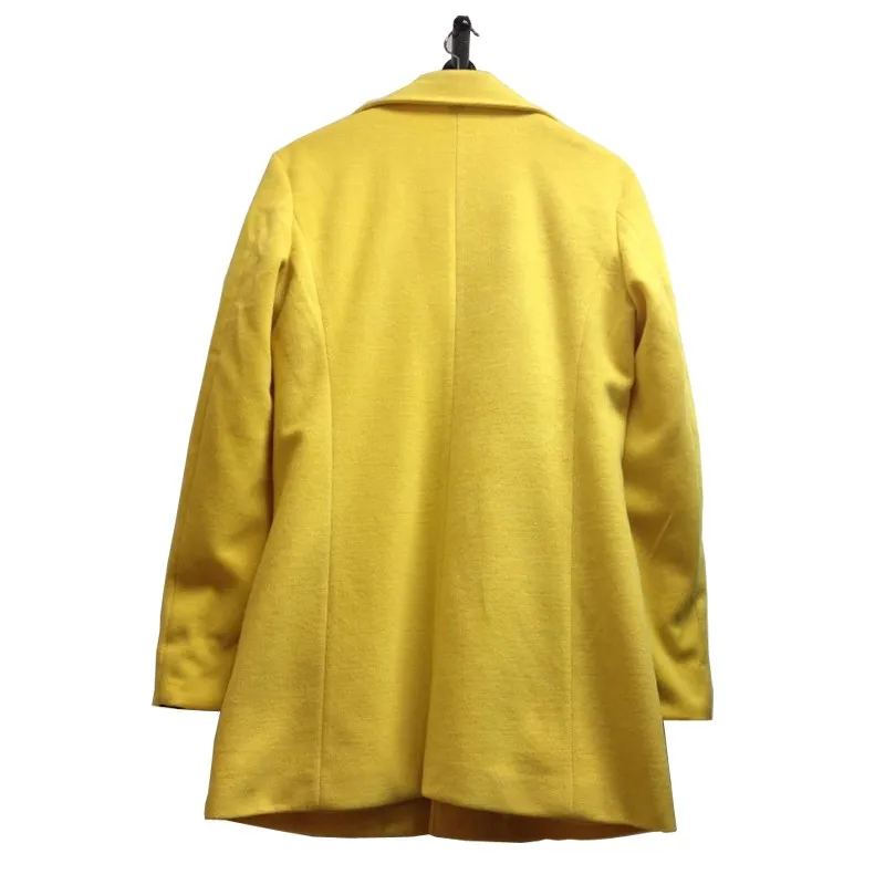 Yellow Latest Fancy Designer Pure Color Trench Overcoat Oem Winter Long ...