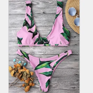 brazilian leaf high cut leg latest sexy girls sling bikini