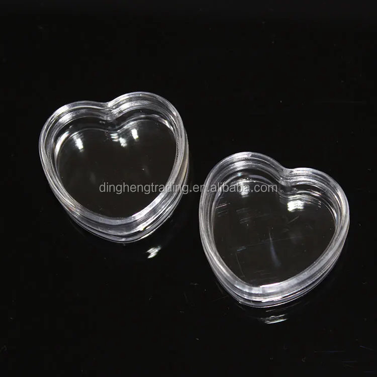Wholesale Clear Ps Plastic Heart Shape Empty Containers For Cosmetics