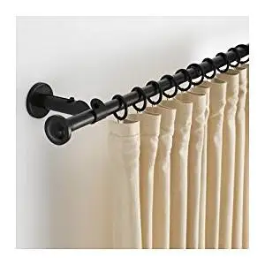 Ikea Curtain rod set, black 47 1/4-82 5/8 ", 26210.202620.106
