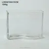 Clear glass cuboid shape fish tank aquriums with curves on the body