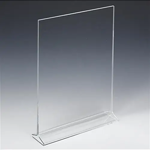 Cheap Price Pmma Menu Card Holder T Shape 5x7 Clear Acrylic