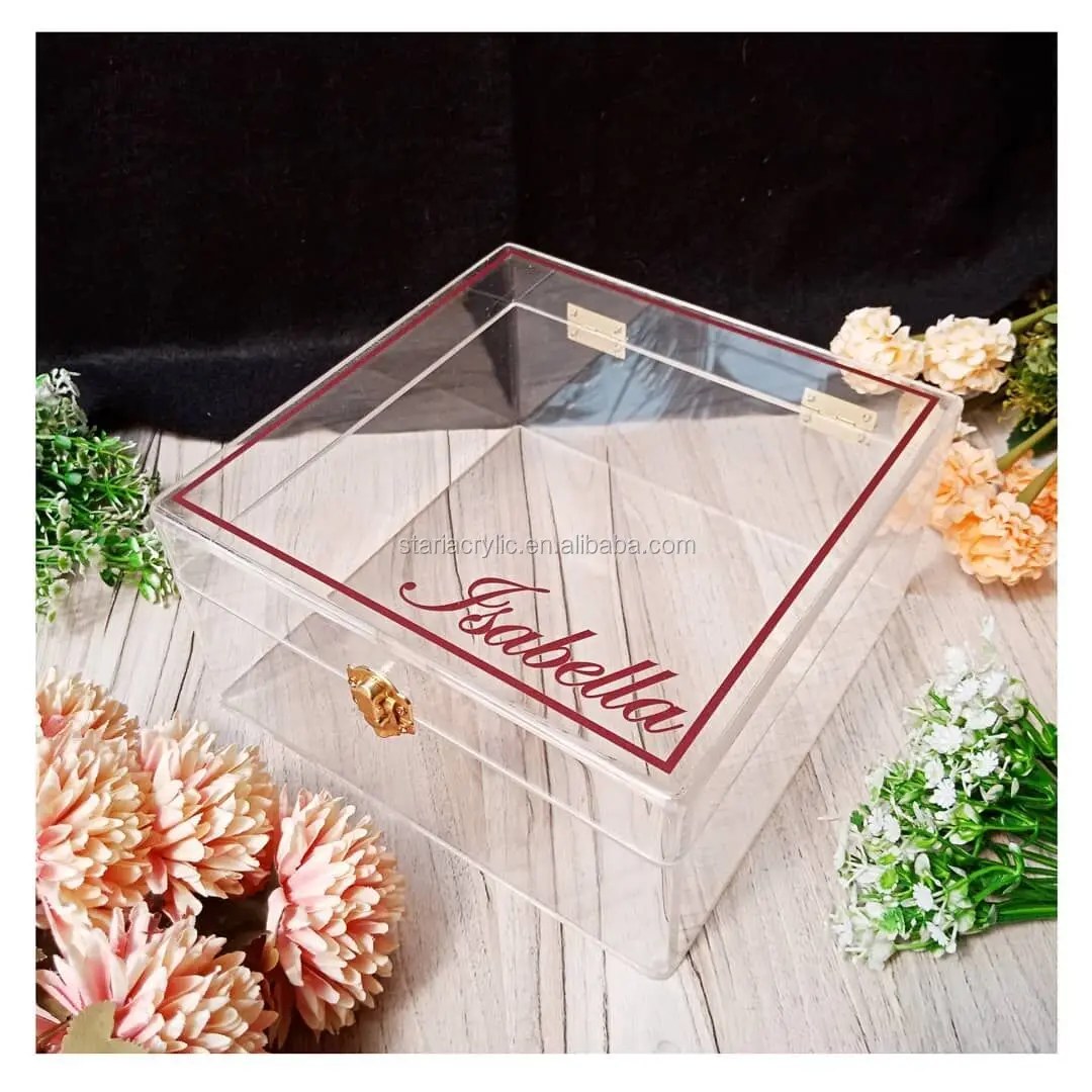 Perspex Wedding Keepsakes Storage Box With Hinged Lid Buy Acrylic