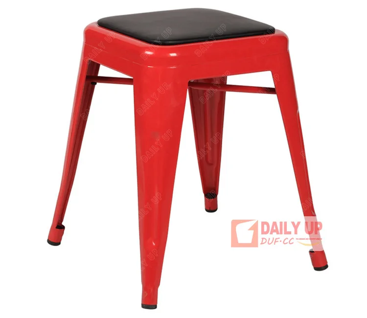 45cm Height French Bistro Rattan Chairs Stackable Convenient Outdoor Chair with PU Cushions Kitchen Bar Chair