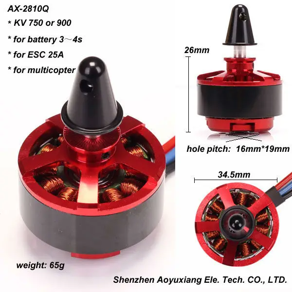 Rc Hobby Small Size Brushless Outrunner Motor For Rc Boats Ax2810q